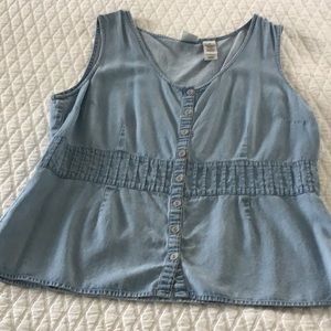 Top in light blue jean blue